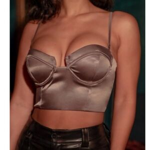 Satin corset crop top